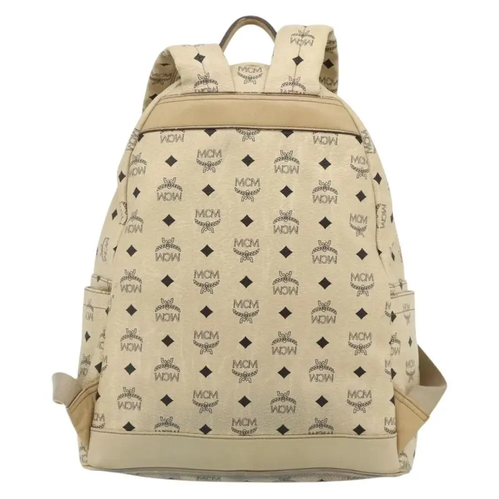 MCM Visetos Logogram Backpack Beige